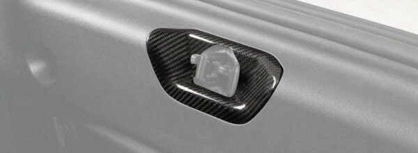 Carbon Fiber Rear Trunk Hood Lock Replacement Cover - Toyota A90 Supra - Image 2