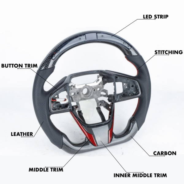 Honda Civic (10th Generation) Style - Full Custom Steering Wheel - Image 2