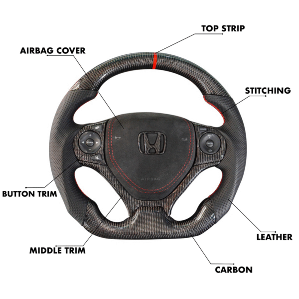 Honda Civic (9th Generation) Style - Full Custom Steering Wheel - Image 2